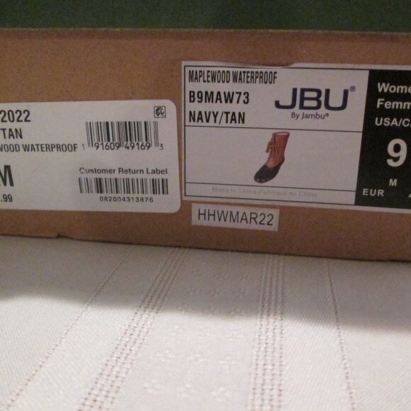JBU MAPLEWOOD WATERPROOF BOOT NAVY/TAN 9M - Picture 12 of 12